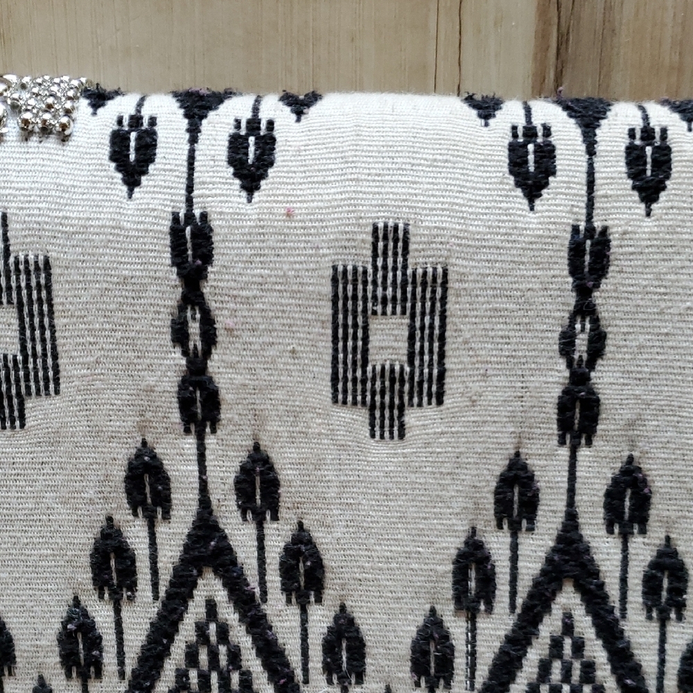 Antik Kraft Black and Cream Beaded Boho Fringe Bag - Picture 8 of 9